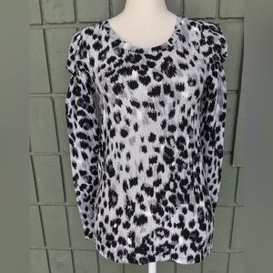 NWT Loft Animal Print Long-sleeved top- Women Petite Small